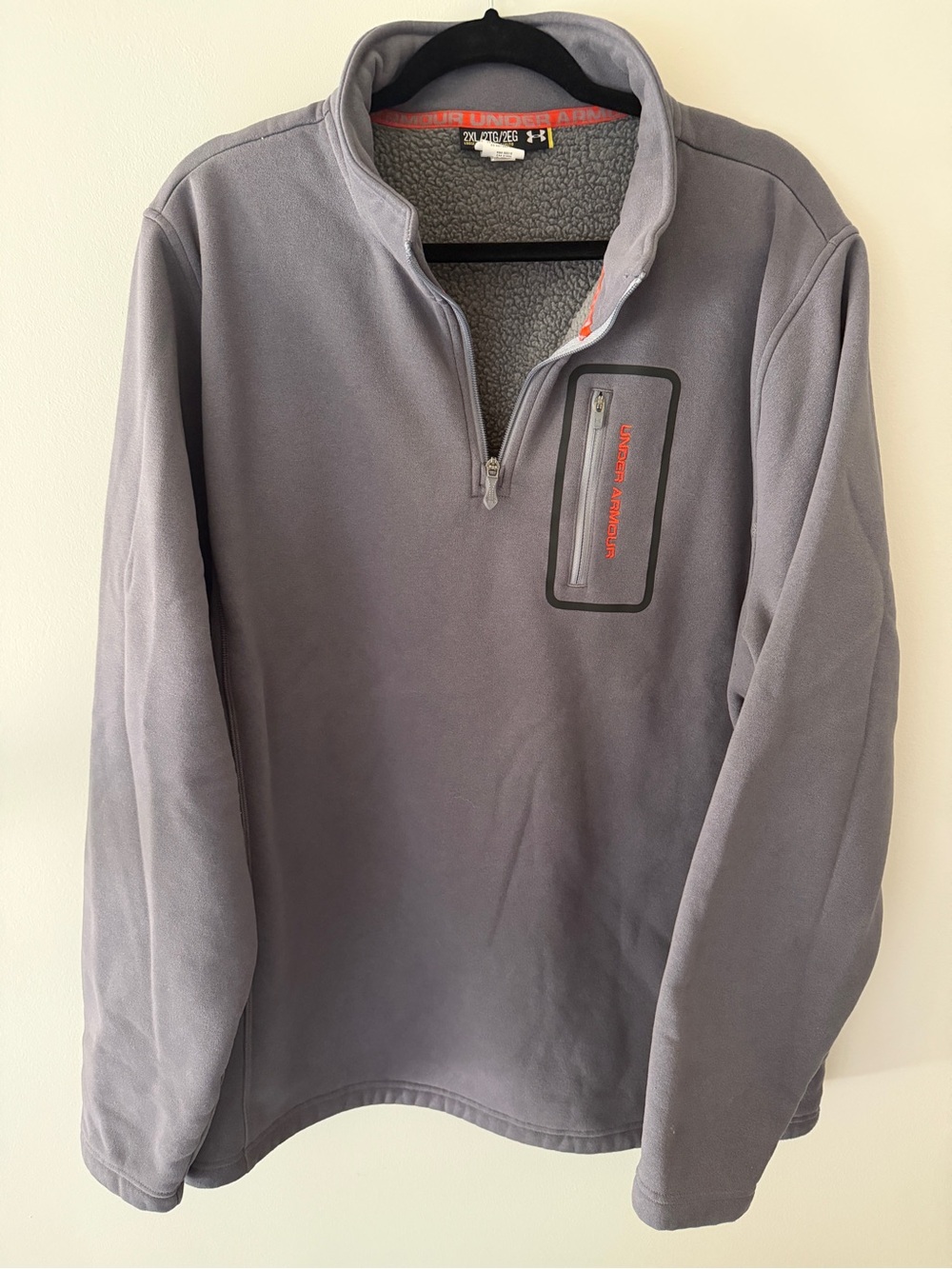 Under Armour Men's Gray Half-Zip Fleece Pullover with Chest Zip Pocket